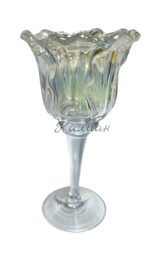 Glass candle holder - flower