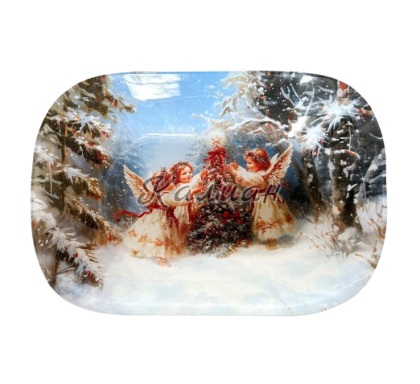 Christmas oval plate - Angels