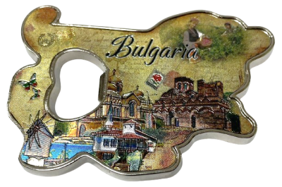 Магнит метален карта БГ с отварачка