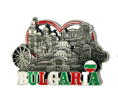 Metal magnet with views of Bulgaria